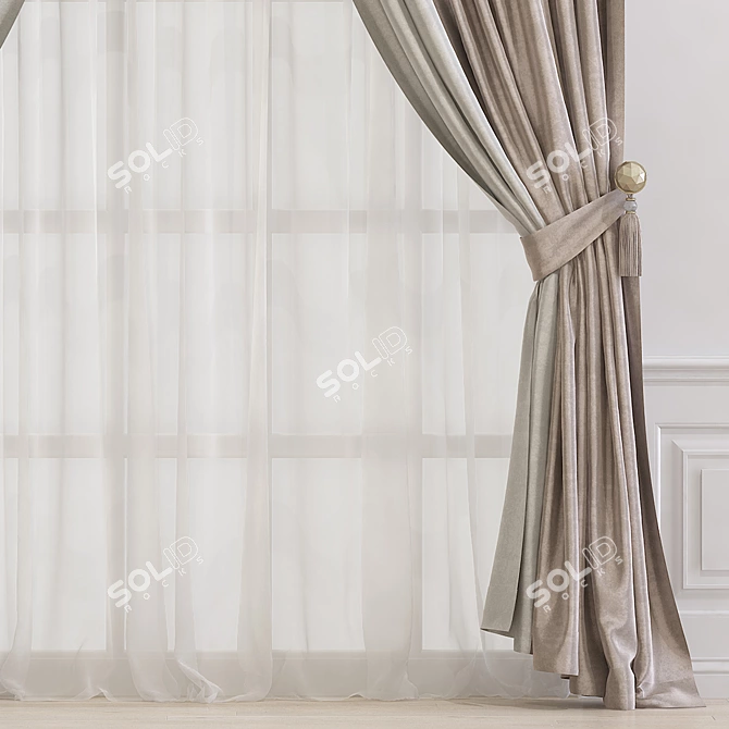  Streamline Curtain Design 3D model image 2