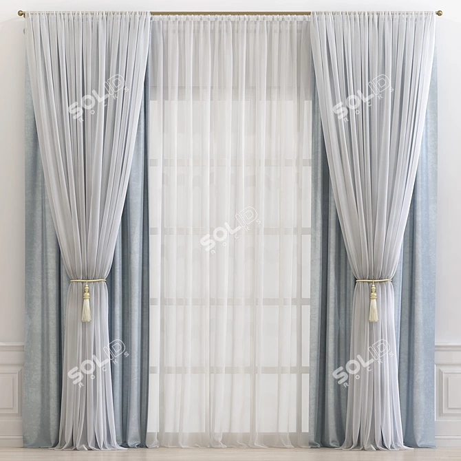 Revamped Curtain: Fresh Design 3D model image 1