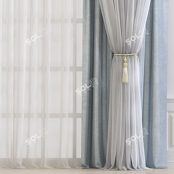 Revamped Curtain: Fresh Design 3D model image 2