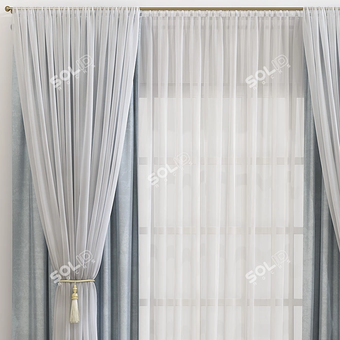 Revamped Curtain: Fresh Design 3D model image 3