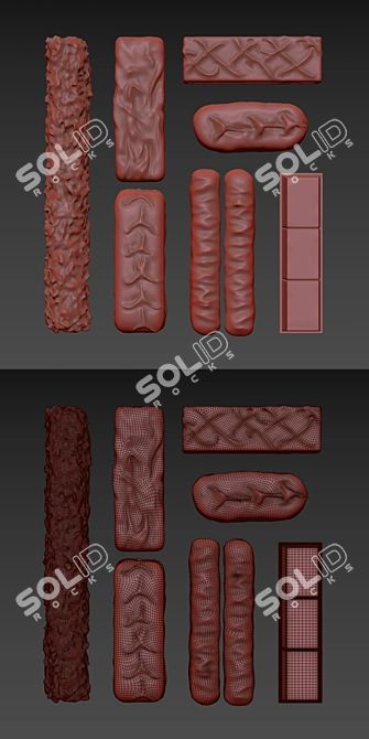 Delicious Chocolate Bars 3D model image 2