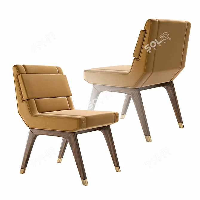 Elegant Caron Dining Chair 3D model image 1