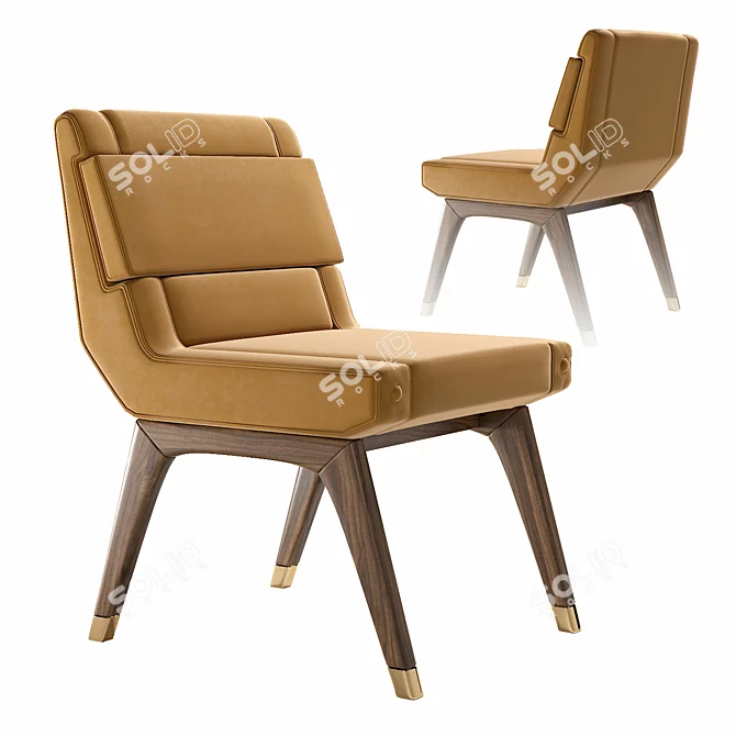 Elegant Caron Dining Chair 3D model image 3
