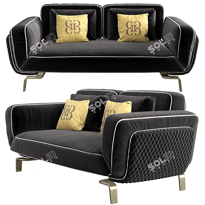 Grilli Oscar Sofa: Modern Metal Frame, Customizable Upholstery 3D model image 1