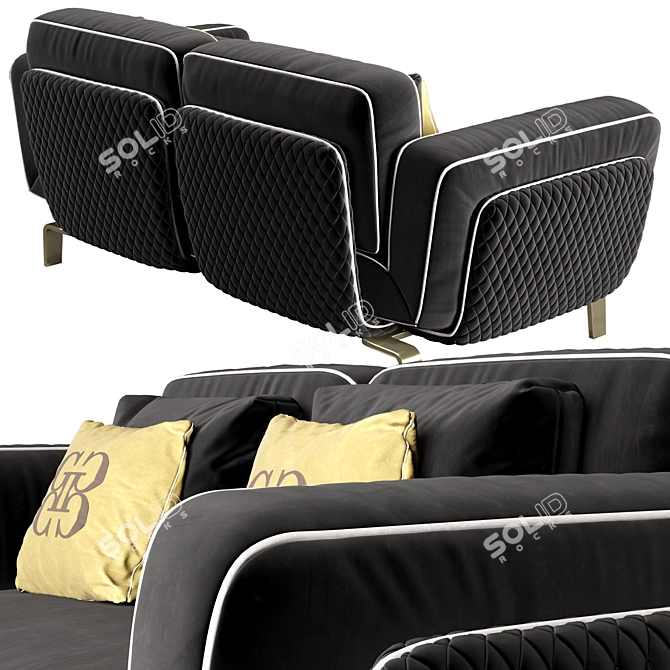 Grilli Oscar Sofa: Modern Metal Frame, Customizable Upholstery 3D model image 2