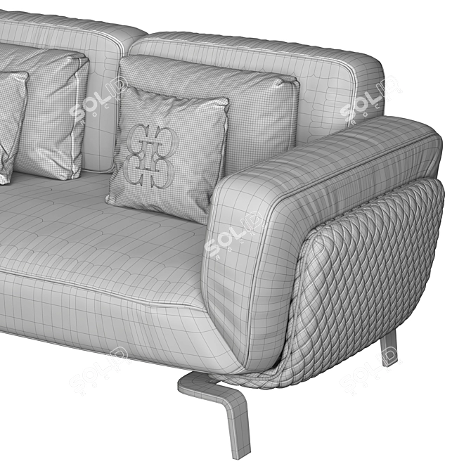 Grilli Oscar Sofa: Modern Metal Frame, Customizable Upholstery 3D model image 5