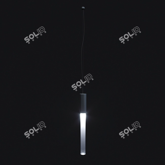 Modern Acrylic Tube Pendant Lamp 3D model image 2