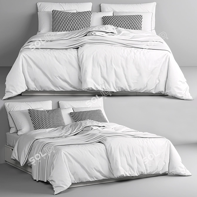 NORDLI Bed - Sleek and Spacious 3D model image 1