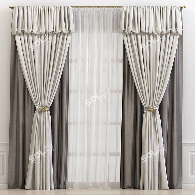 Elegant Revamped Curtain - 618 3D model image 1