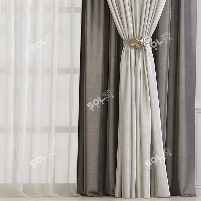 Elegant Revamped Curtain - 618 3D model image 2