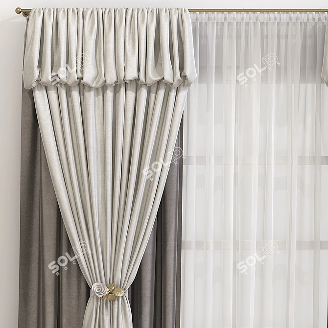 Elegant Revamped Curtain - 618 3D model image 3