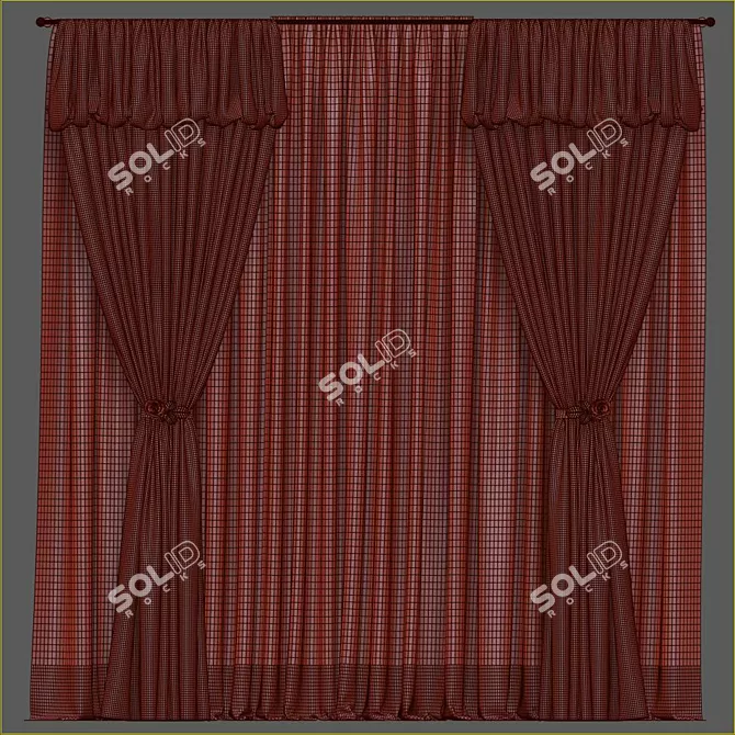 Elegant Revamped Curtain - 618 3D model image 4