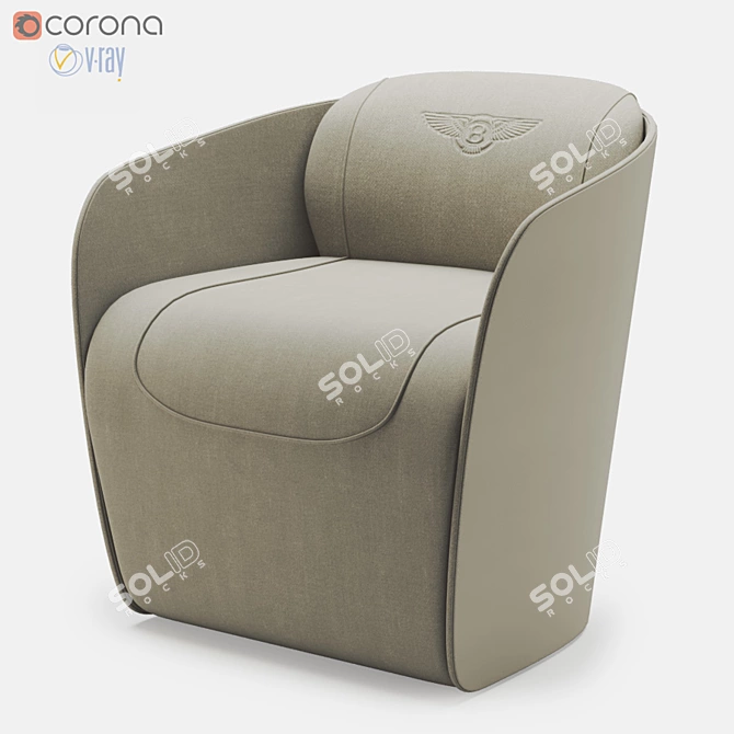 Luxury Bentley Rugby Armchair 3D model image 1