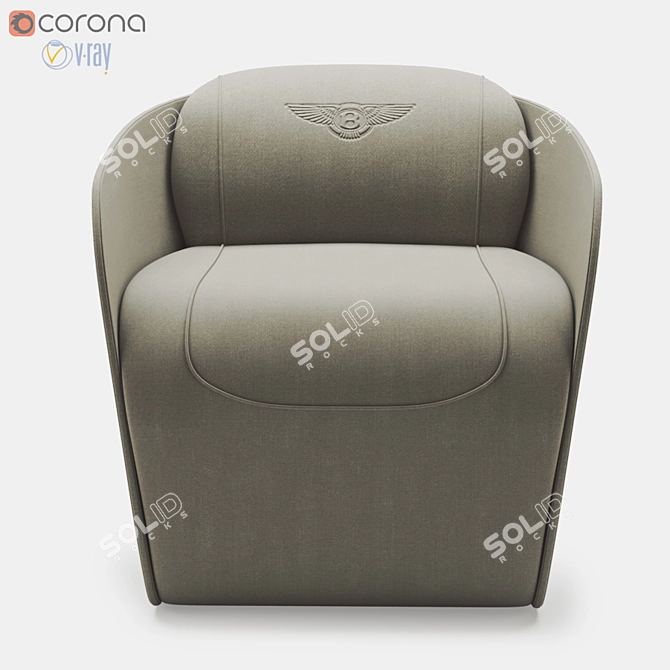 Luxury Bentley Rugby Armchair 3D model image 2