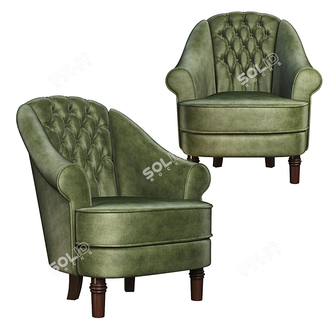 Plush Maddalena Armchair 3D model image 1
