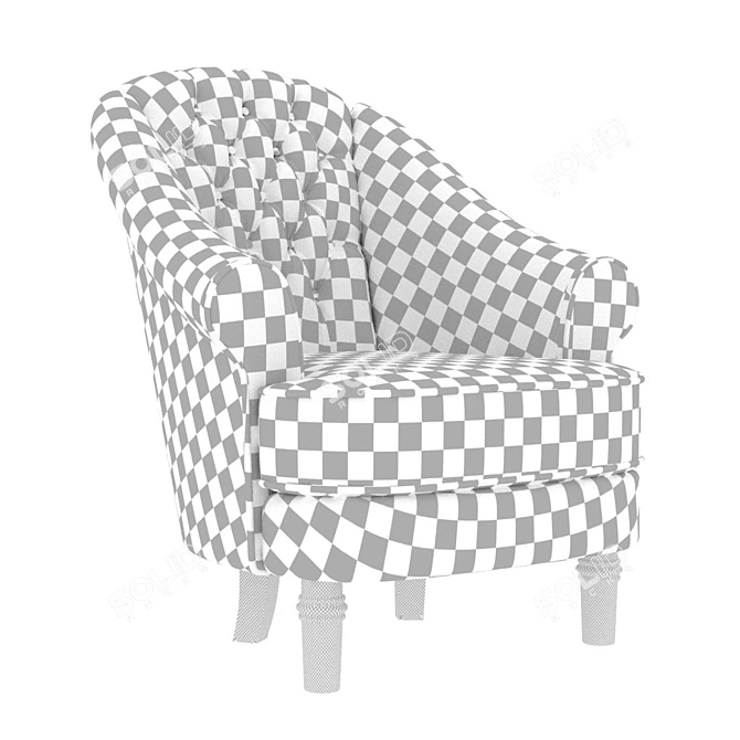 Plush Maddalena Armchair 3D model image 3