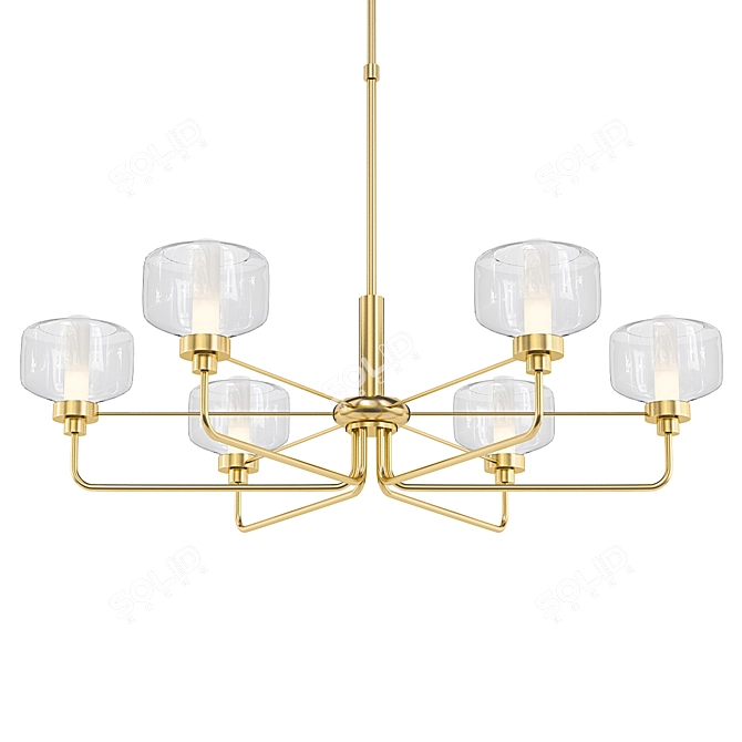 Elegant 6-Light Traditional Chandelier 3D model image 1