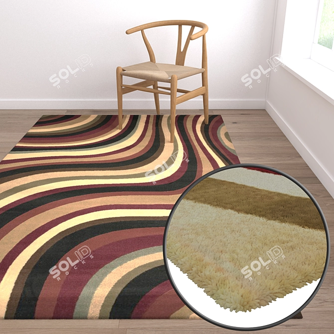 Luxury Carpet Set with High-Quality Textures 3D model image 5