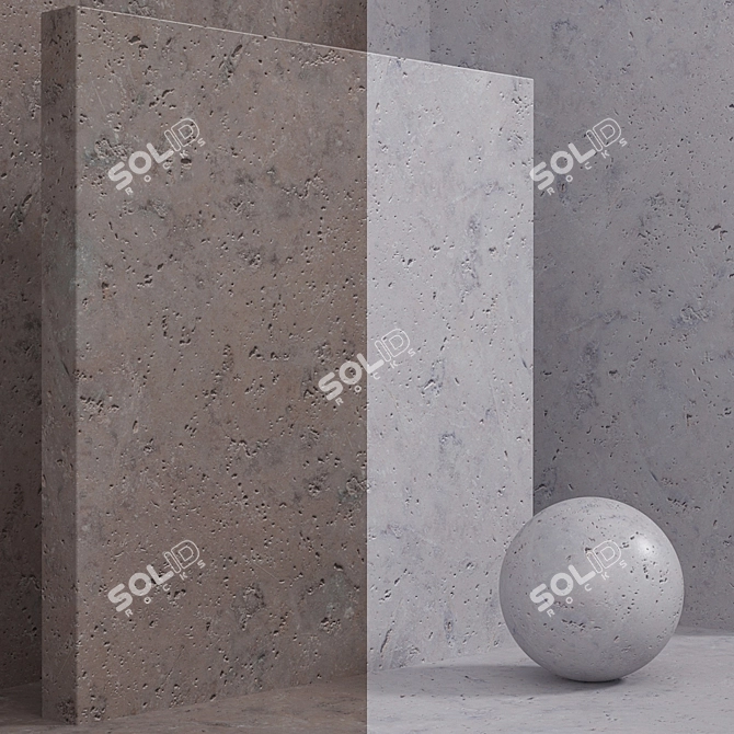 Seamless Stone & Concrete Material Set 3D model image 4