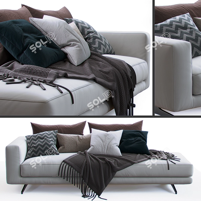 Flexform Campiello Sofa: Elegant and Versatile 3D model image 1