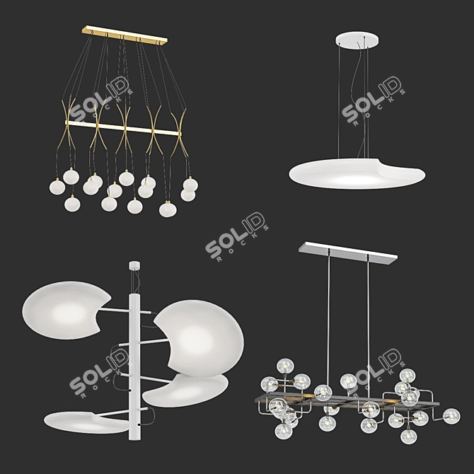 Modern Chandeliers Collection 3D model image 6