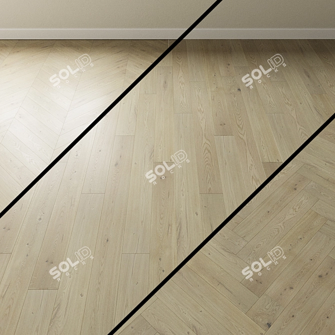 Elegant Oak Chevron: Inspire Your Space 3D model image 1