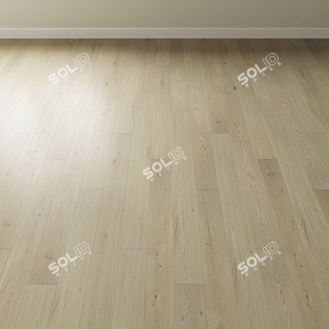 Elegant Oak Chevron: Inspire Your Space 3D model image 2