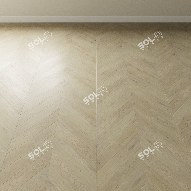 Elegant Oak Chevron: Inspire Your Space 3D model image 3