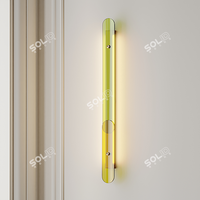 Rustic Wood LED Wall Sconce 3D model image 1