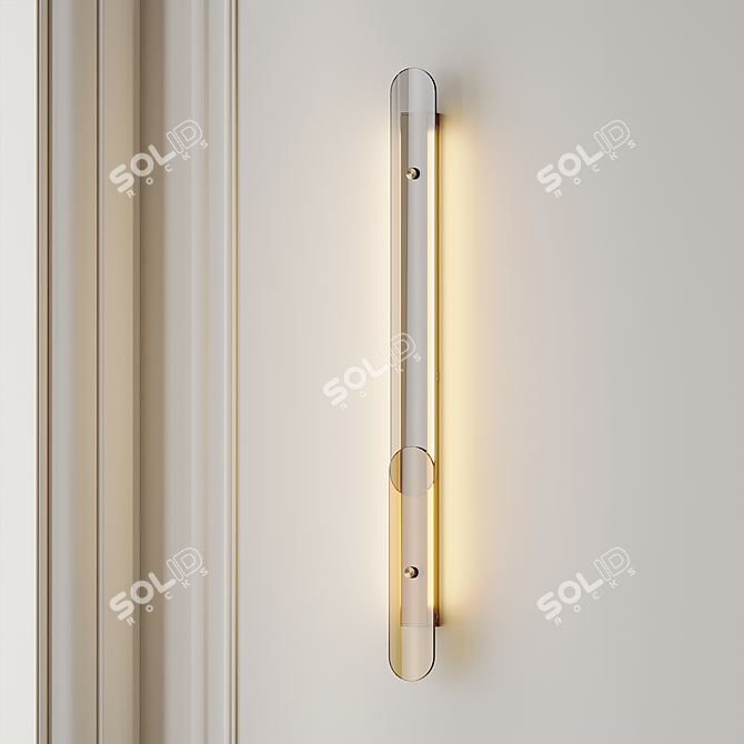 Rustic Wood LED Wall Sconce 3D model image 2