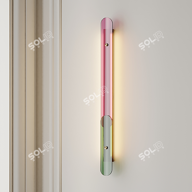 Rustic Wood LED Wall Sconce 3D model image 3