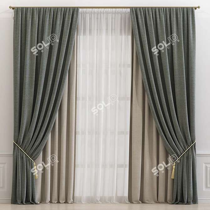 Elegant Drapery 620 3D model image 1