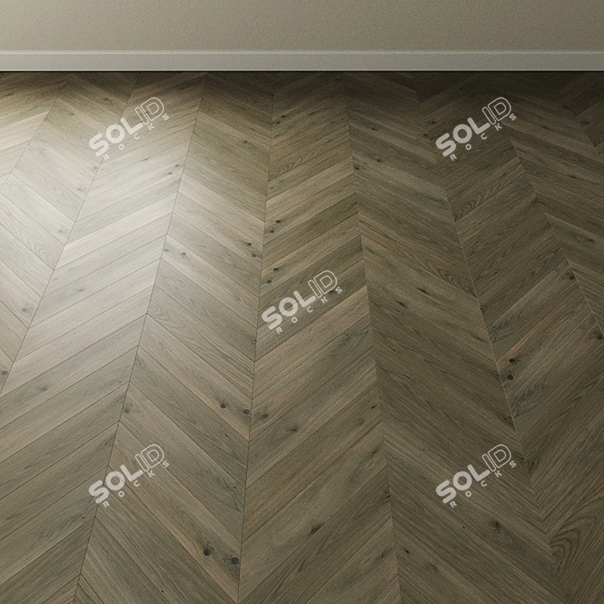 Inspire Heather Gray: French Oak Chevron Parquet by Coswick 3D model image 3