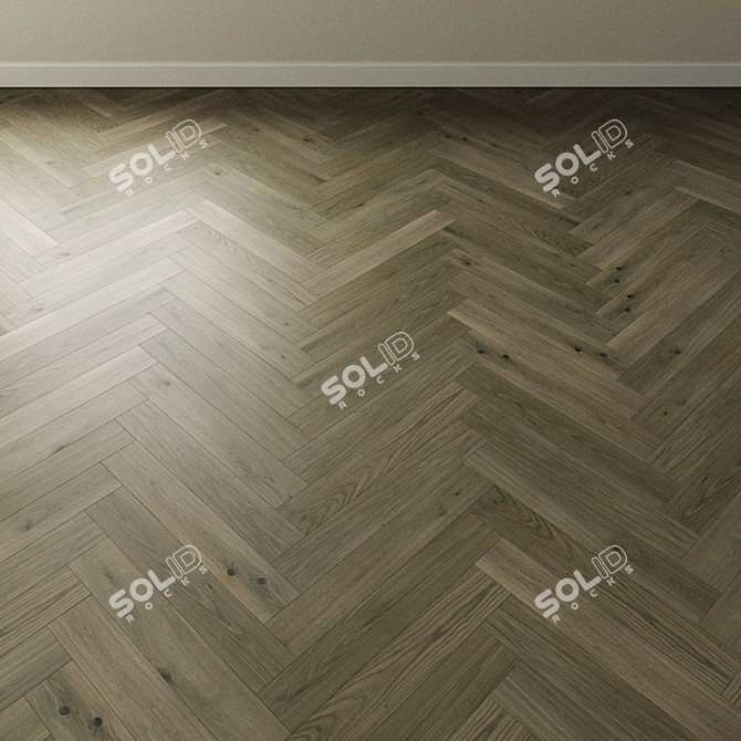 Inspire Heather Gray: French Oak Chevron Parquet by Coswick 3D model image 4