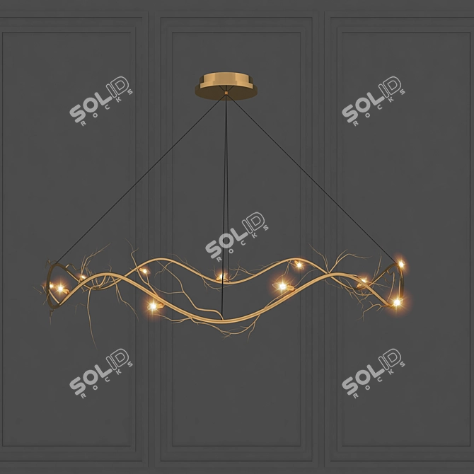 Elegant Branches Ceiling Chandelier 3D model image 2