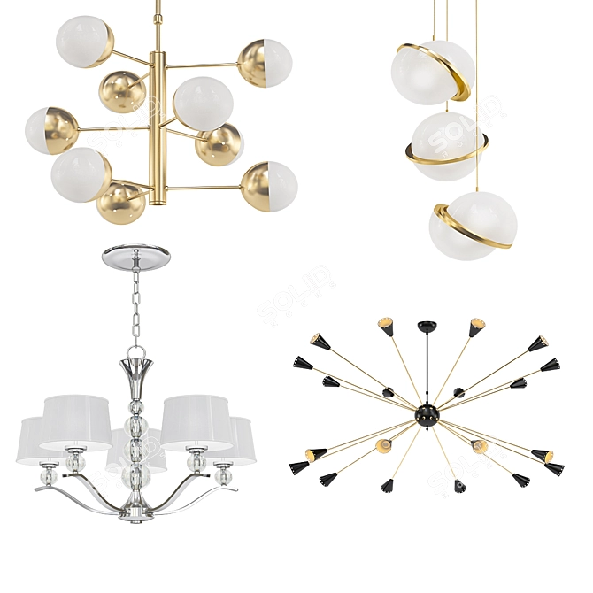 Modern Chandelier Collection 3D model image 1