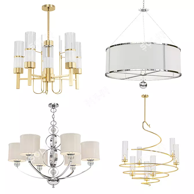 Modern Chandelier Collection 3D model image 1