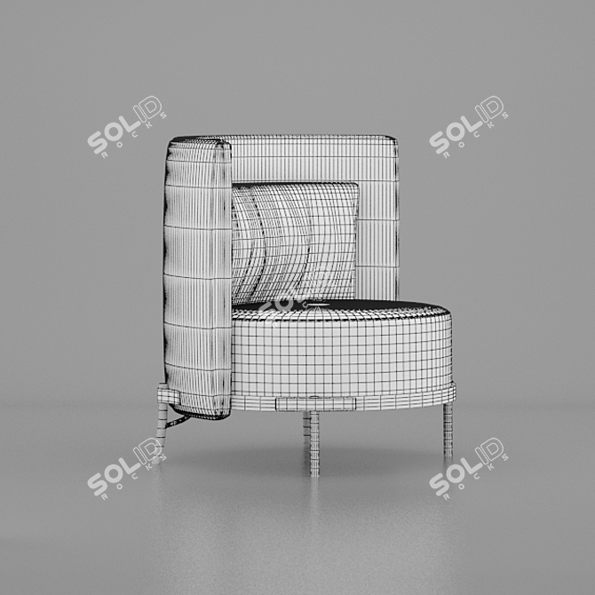 Elegant Minotti Tape Armchair 3D model image 2