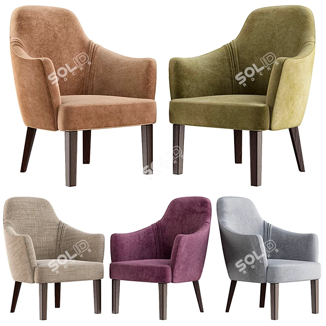 Vintage-inspired Virginia 279 Chair 3D model image 1