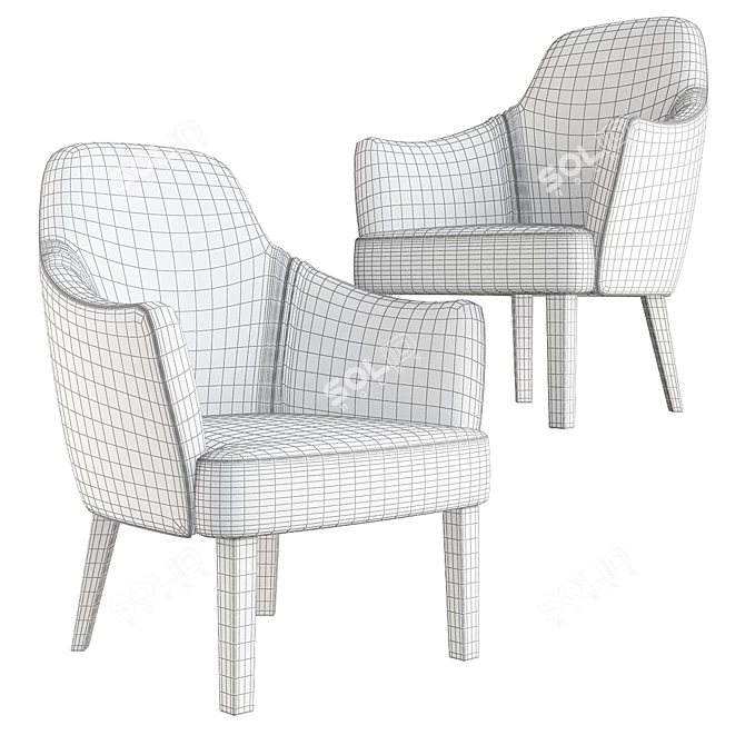 Vintage-inspired Virginia 279 Chair 3D model image 2