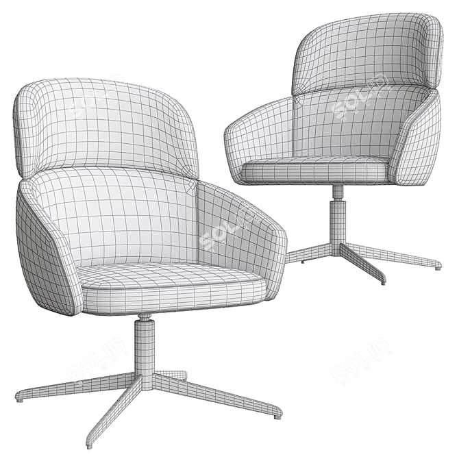 Elegant Ergonomic Seating Solution 3D model image 2