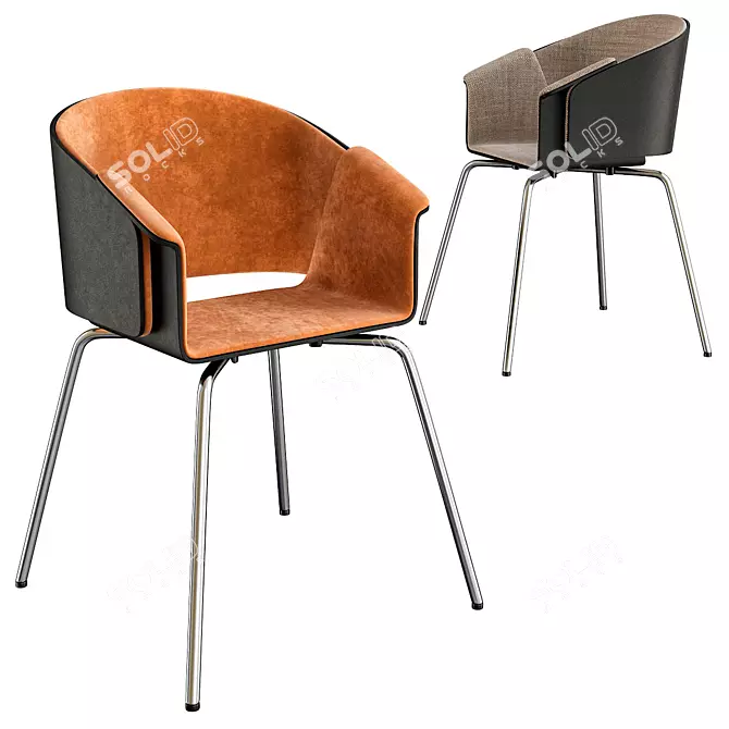 Elegant Rondo Chair 3D model image 1