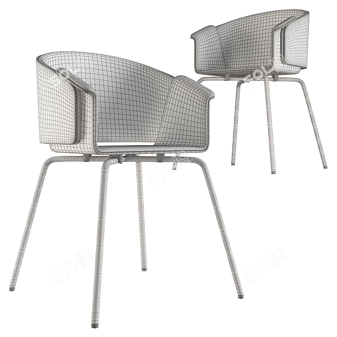 Elegant Rondo Chair 3D model image 2