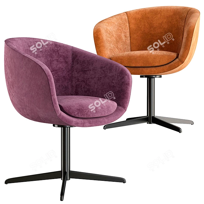 Elegant Minotti Russell Chair 3D model image 1