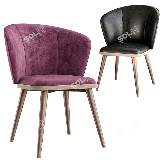 Luxury Leather Chair: Nelly 3D model image 1