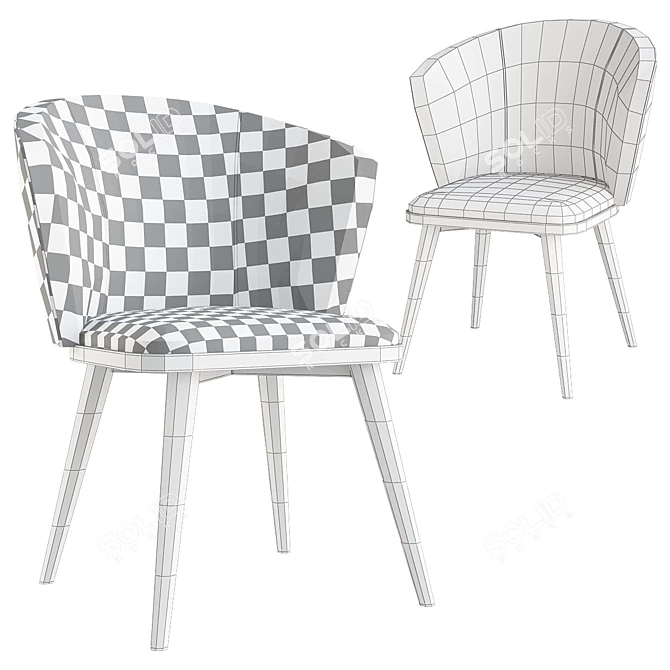 Luxury Leather Chair: Nelly 3D model image 2