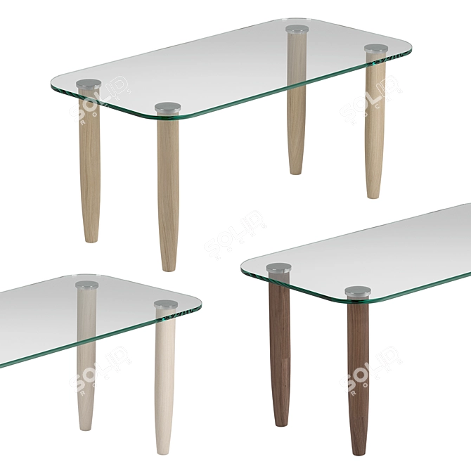 Elegant Crystal Sits Table 3D model image 2