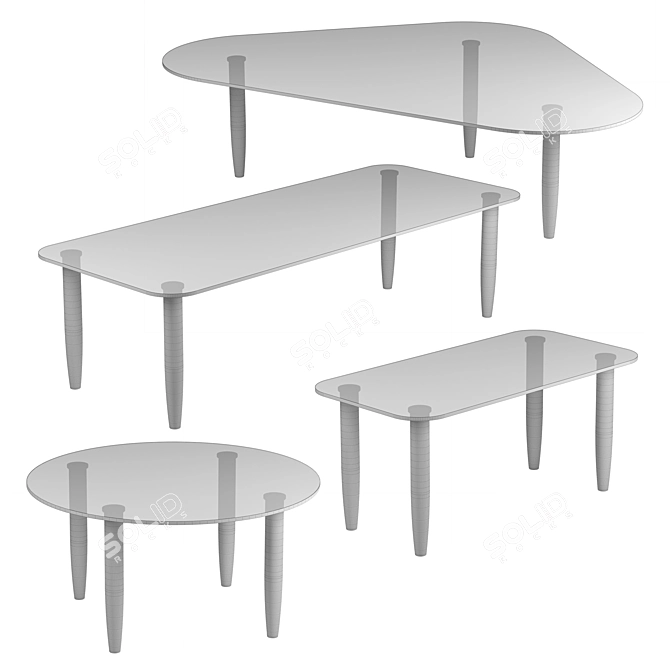 Elegant Crystal Sits Table 3D model image 3