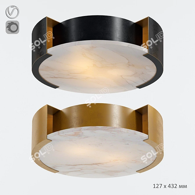 Contemporary Melange Flush Mount 3D model image 1