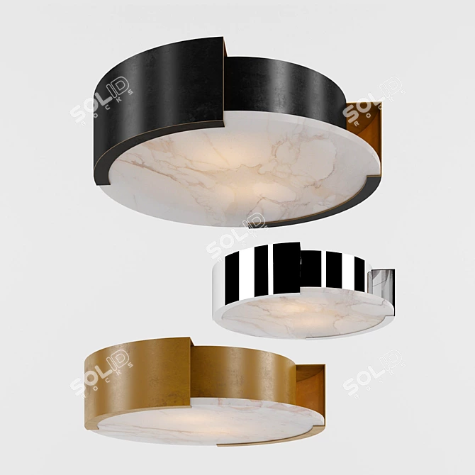 Contemporary Melange Flush Mount 3D model image 2